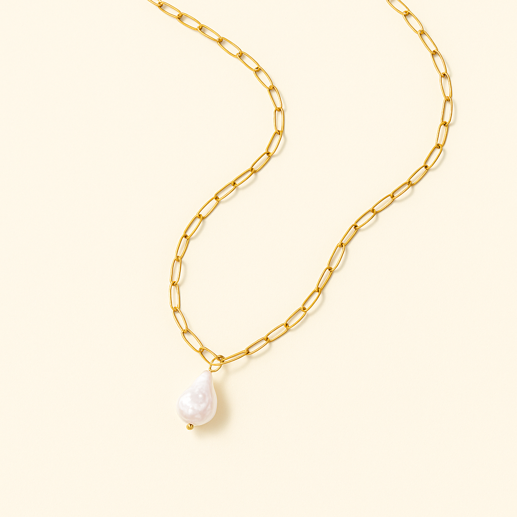 Collana Kos a Maglie con Perla
