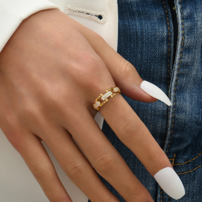 Anello Chloe a Onda
